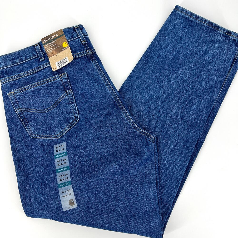 Carhartt Mens Relaxed Fit Style No. B 17DST Tapered Leg Jeans Size 42 x 34 New